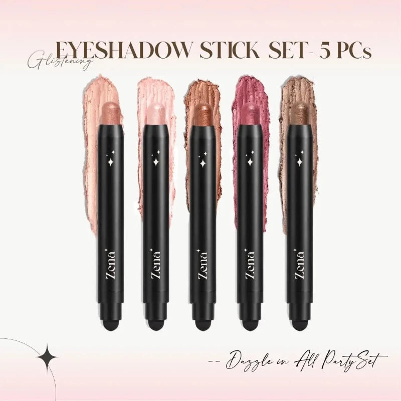 Best techniques for blending the cream formula of the 5 Glitter Eyeshadow Sticks without creasing